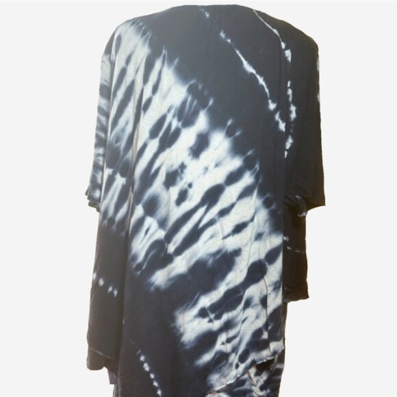 Catherine's Blue Tie Dye Skirt & Blouse Set 2X Plus Size Two Piece Outfit - Picture 5 of 7